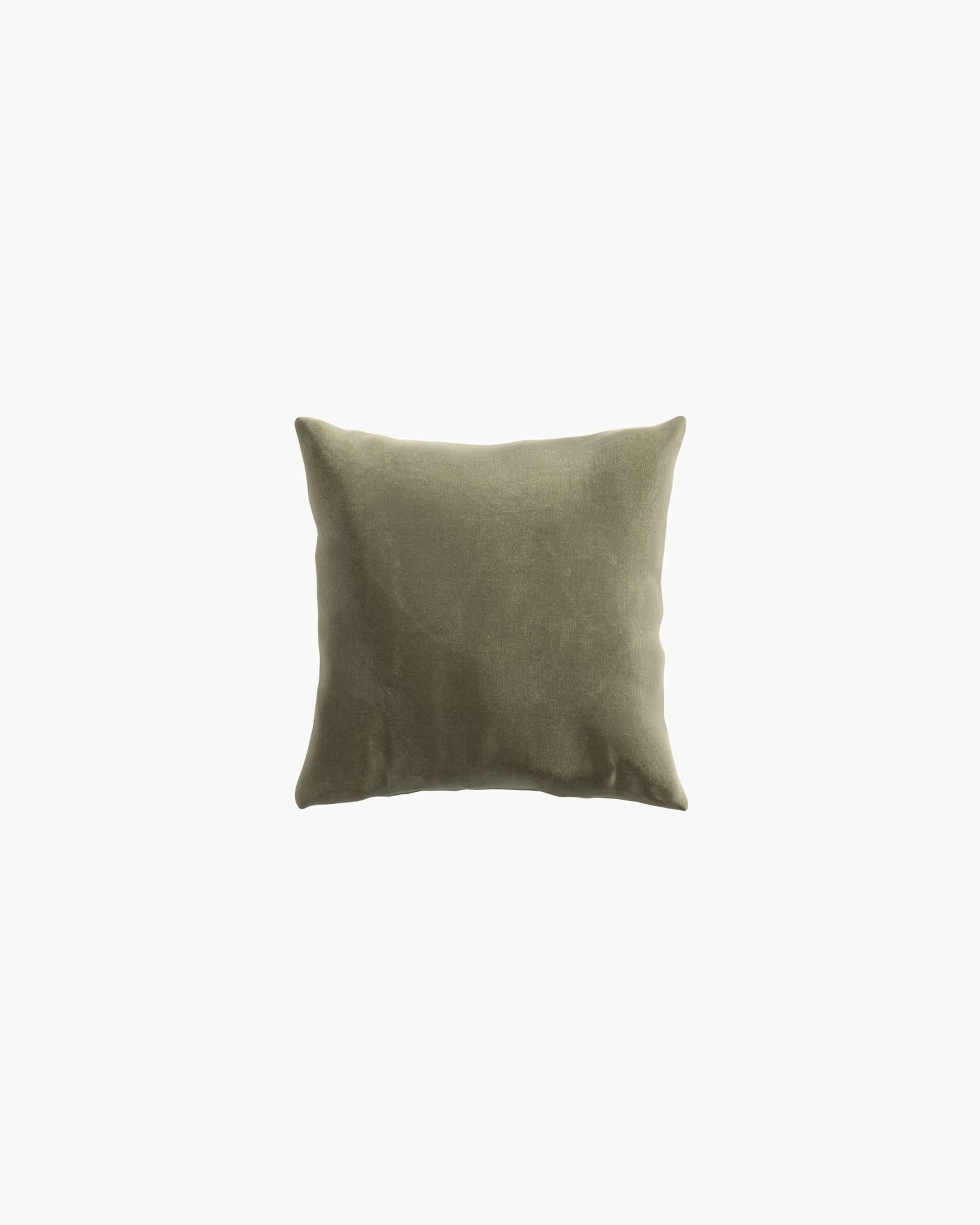 Square Throw Pillow 18 - Plush Velvet - Olive Green