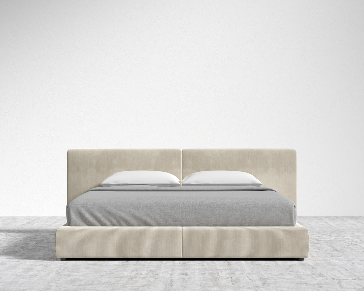 Kaye Bed - King - Corduroy Velvet - Silkstone