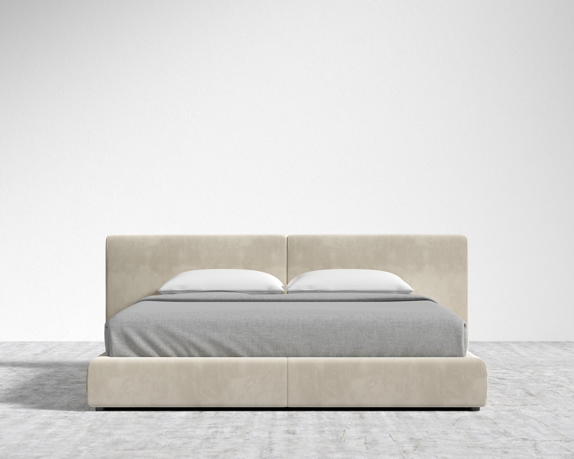 Kaye Bed - King - Corduroy Velvet - Silkstone