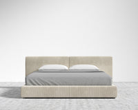 Kaye Bed - King - Corduroy Velvet - Silkstone
