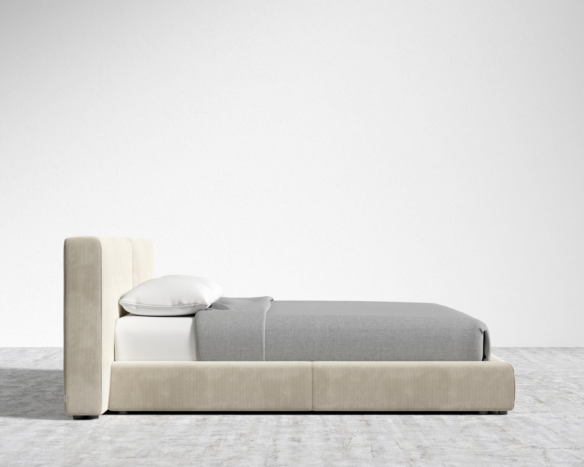 Kaye Bed - King - Corduroy Velvet - Silkstone