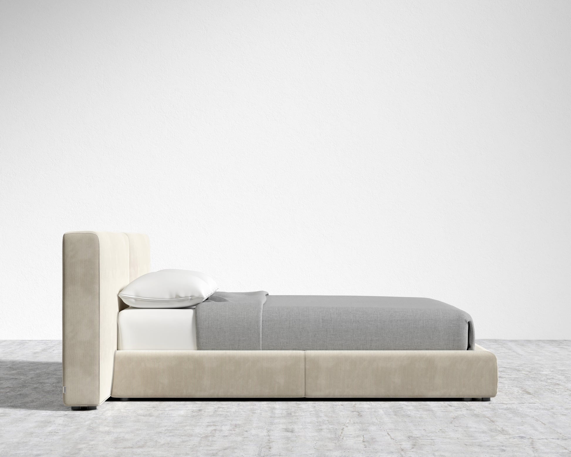 Kaye Bed - Queen - Corduroy Velvet - Silkstone