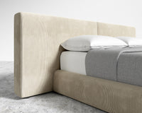Kaye Bed - Queen - Corduroy Velvet - Silkstone
