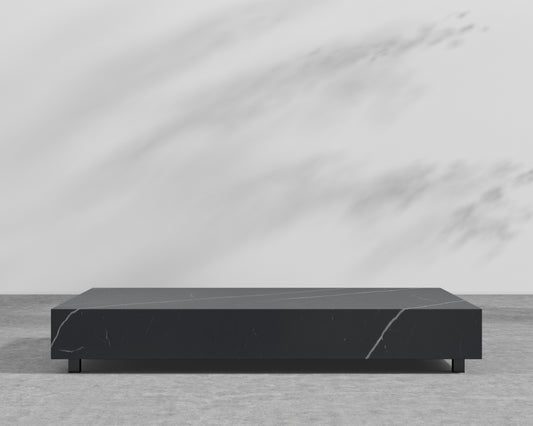 Liza Outdoor Coffee Table - Black Pietra Ceramic - 40 x 60