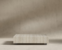 Liza Coffee Table - Large - White Travertine
