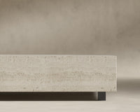 Liza Coffee Table - Large - White Travertine