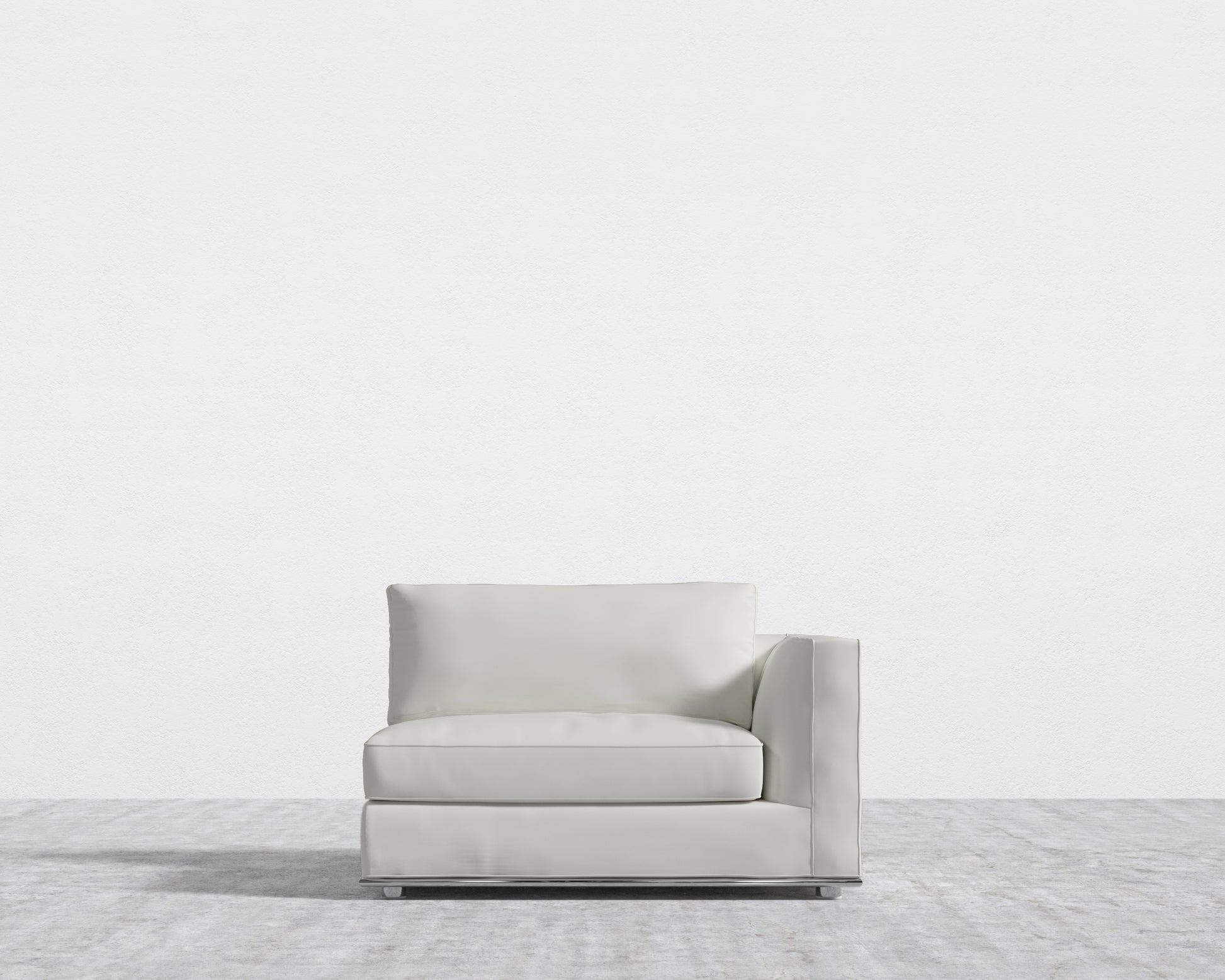 Milo 1-Seater Right - Trento Microfiber Leather - Trento Eggshell