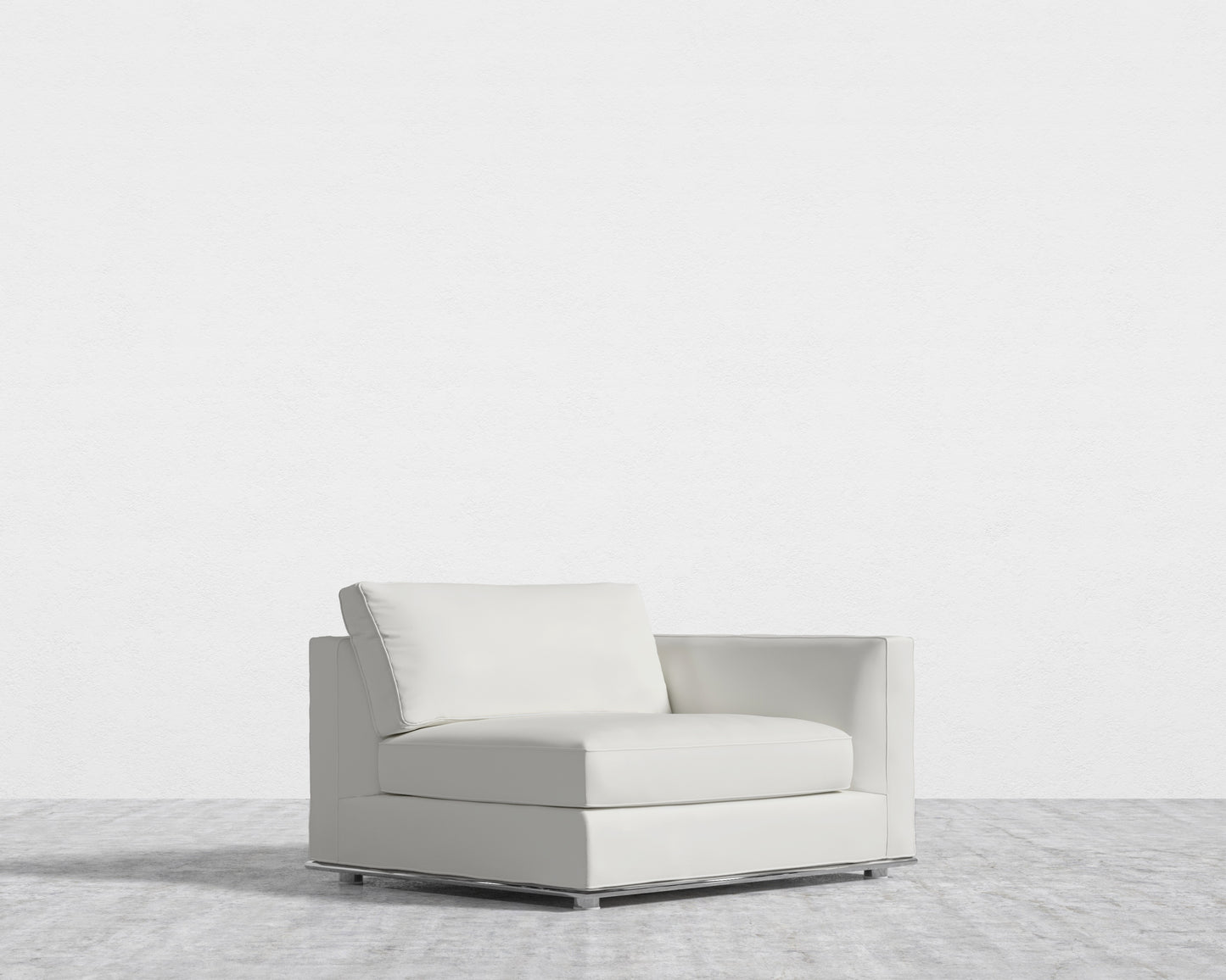 Milo 1-Seater Right - Trento Microfiber Leather - Trento Eggshell