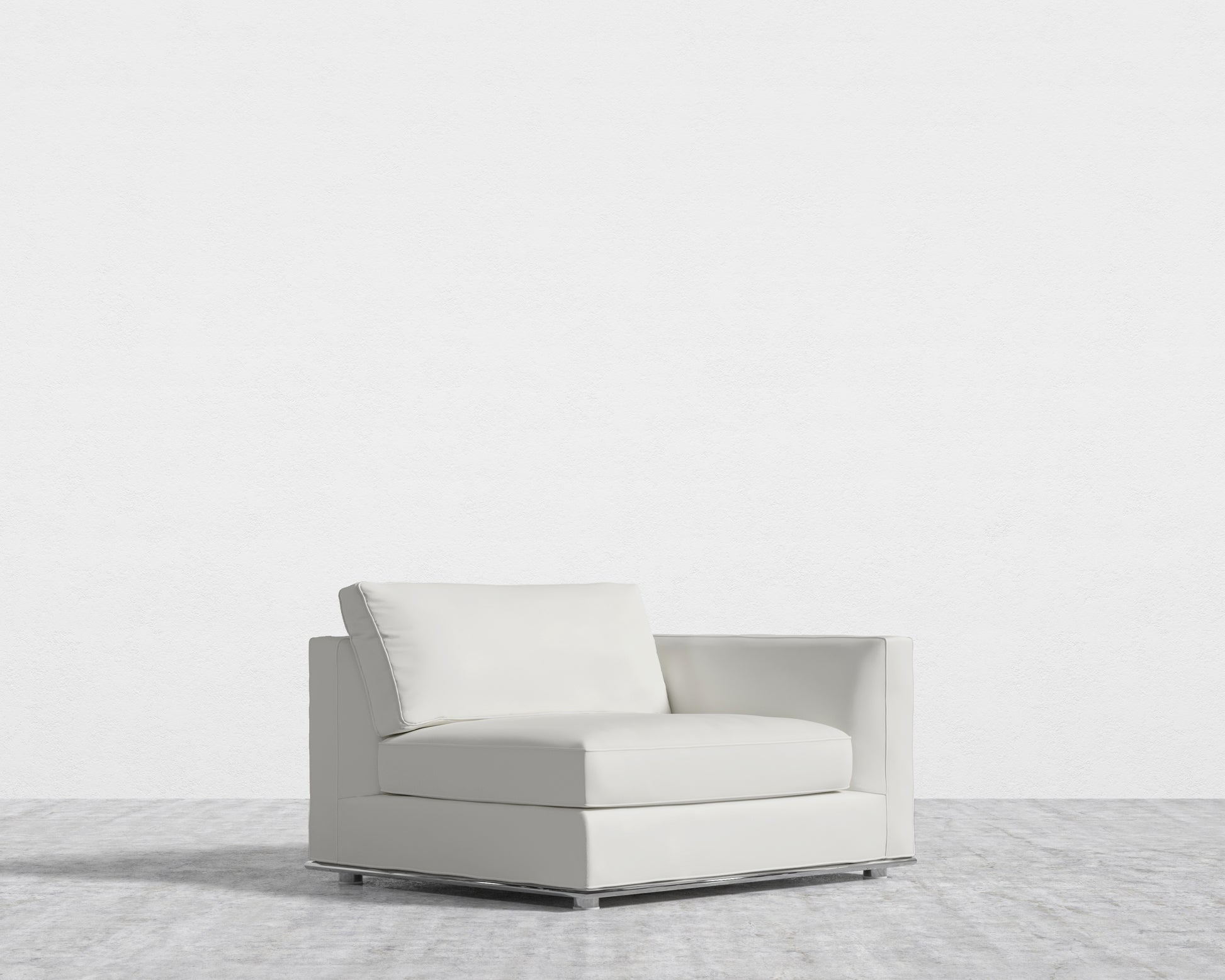 Milo 1-Seater Right - Trento Microfiber Leather - Trento Eggshell