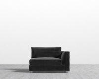 Milo 1-Seater Right - Plush Velvet - Black