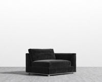 Milo 1-Seater Right - Plush Velvet - Black