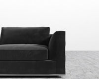 Milo 1-Seater Right - Plush Velvet - Black