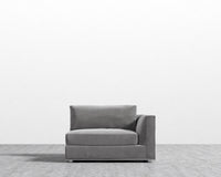 Milo 1-Seater Right - Plush Velvet - Glacier Grey