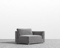 Milo 1-Seater Right - Plush Velvet - Glacier Grey