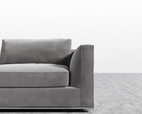 Milo 1-Seater Right - Plush Velvet - Glacier Grey