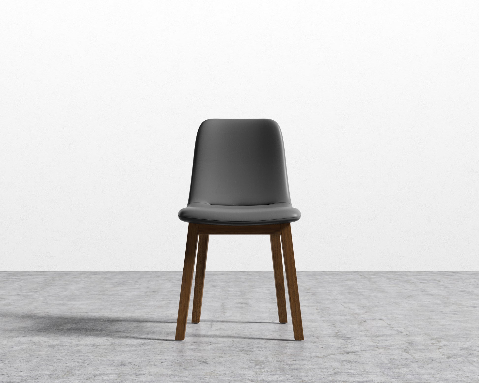 Aubrey Side Chair - PU Leather - Monaco Slate - Walnut Stain