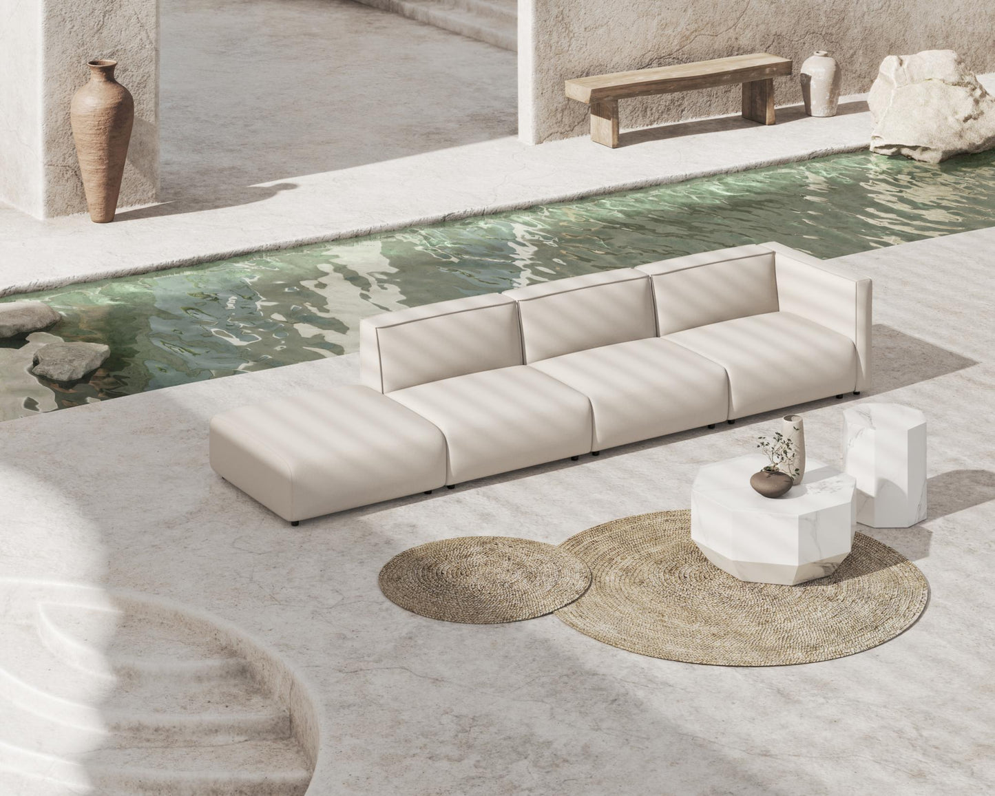 Leia Coffee and Side Table featuring Arya Modular Outdoor in palisades