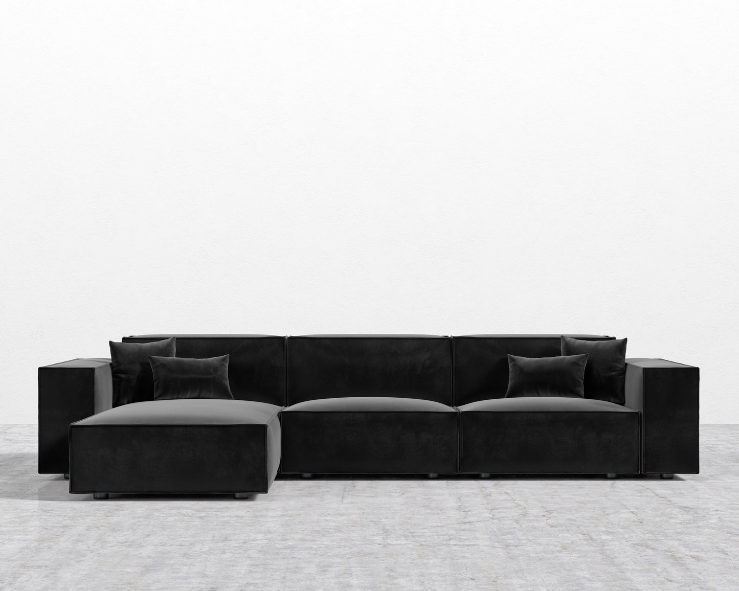 Porter Sectional - Plush Velvet - Black