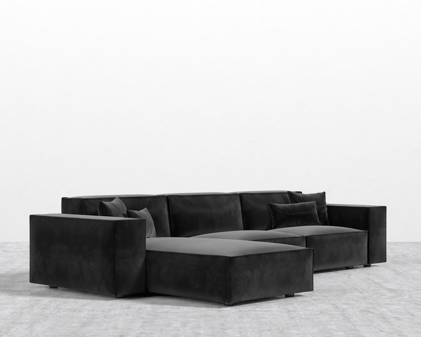 Porter Sectional - Plush Velvet - Black