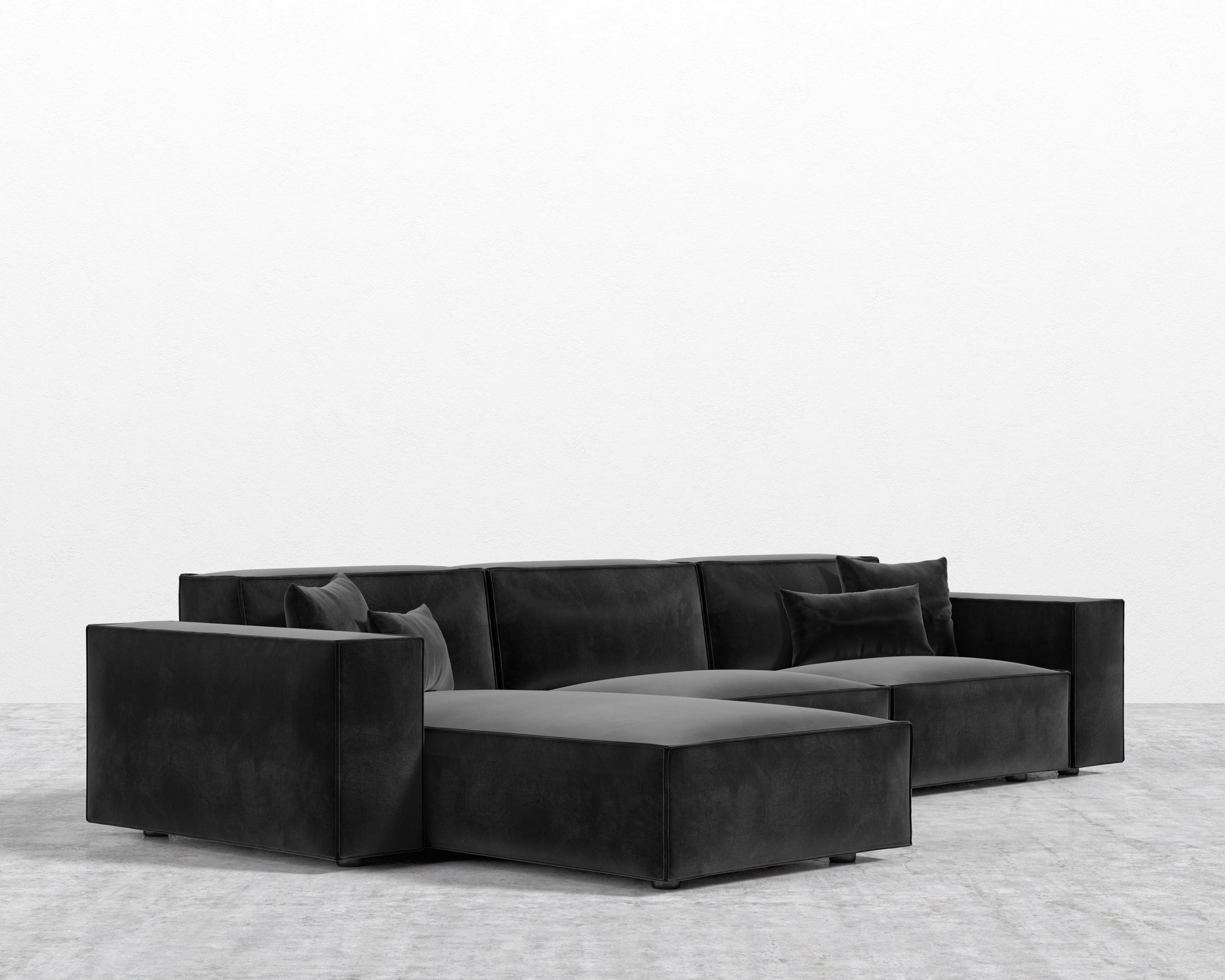 Porter Sectional - Plush Velvet - Black