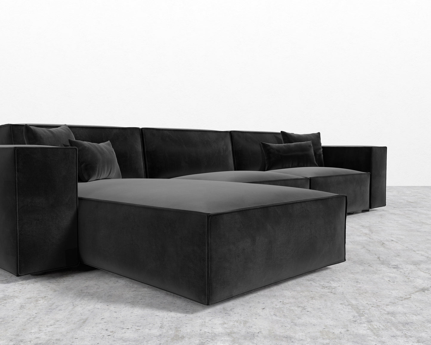 Porter Sectional - Plush Velvet - Black