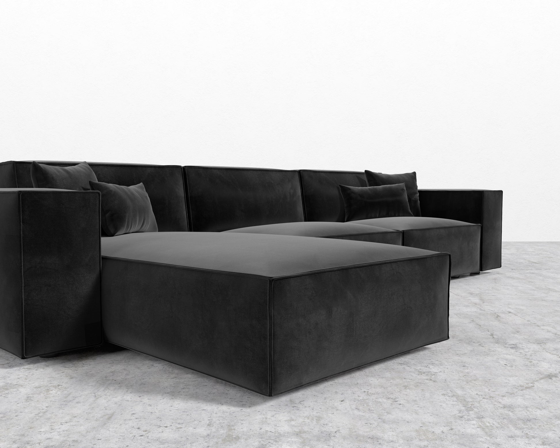 Porter Sectional - Plush Velvet - Black