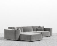 Porter Sectional - Plush Velvet - Glacier Grey