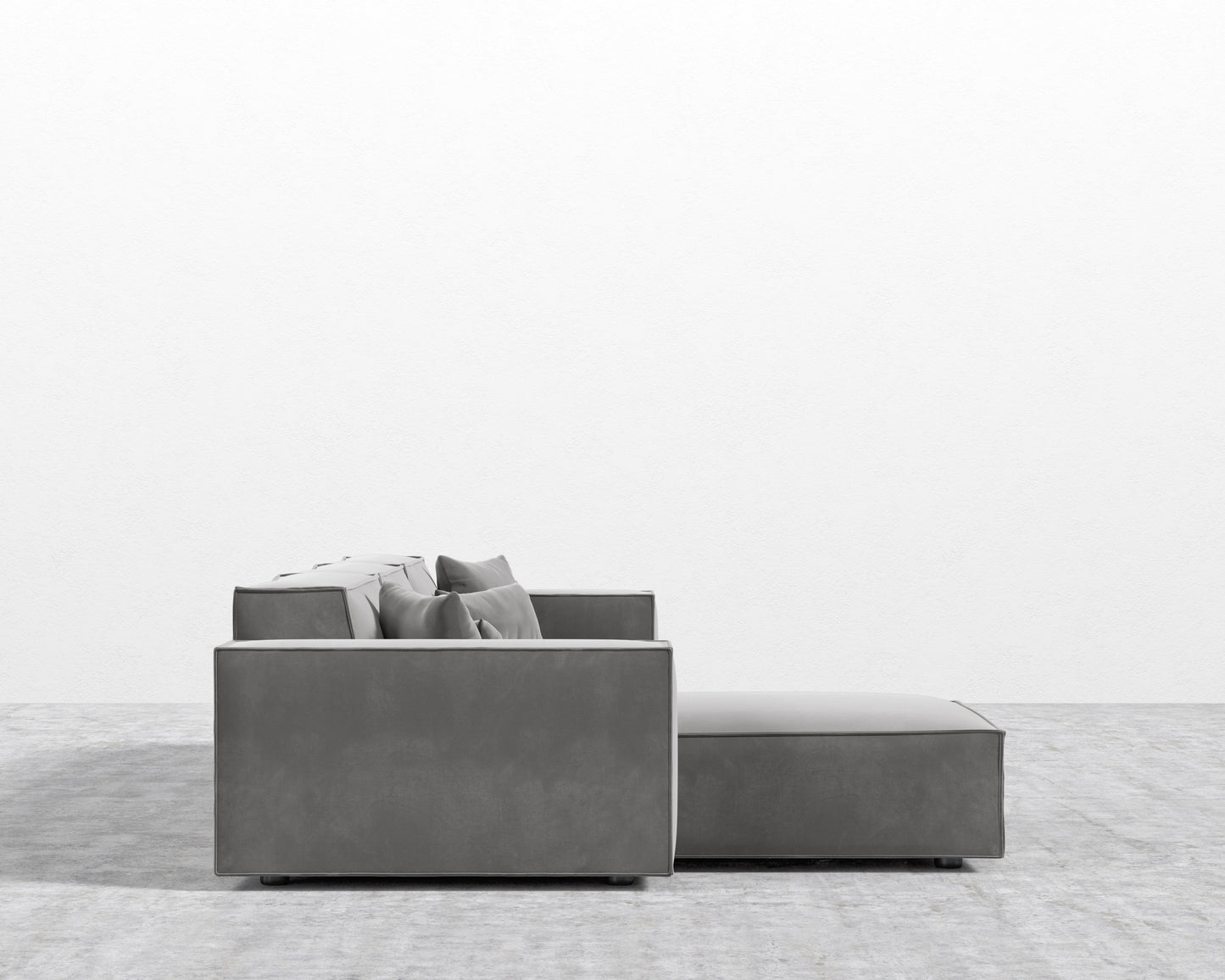 Porter Sectional - Plush Velvet - Glacier Grey