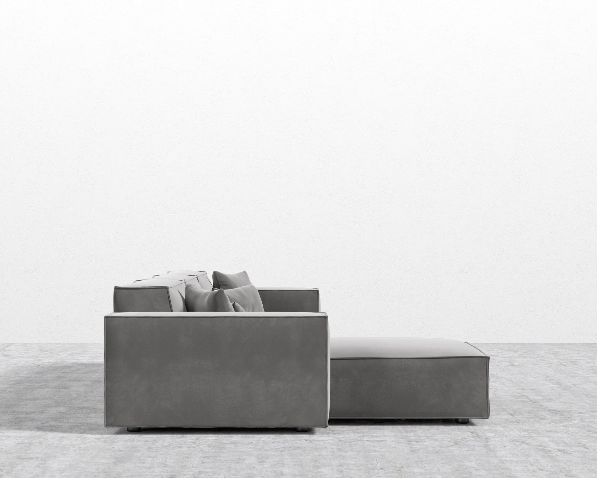 Porter Sectional - Plush Velvet - Glacier Grey