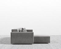 Porter Sectional - Plush Velvet - Glacier Grey