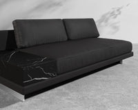 Dresden Outdoor Armless Sofa with Storage Table - Arcadia - Ceramic Black Storage