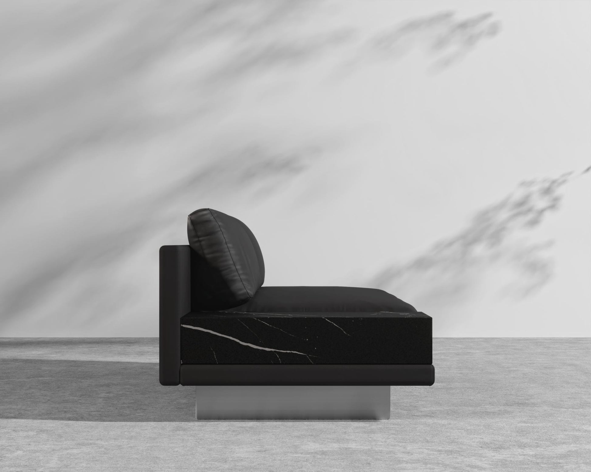 Dresden Outdoor Armless Sofa with Storage Table - Arcadia - Ceramic Black Storage