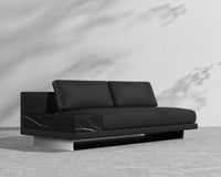 Dresden Outdoor Armless Sofa with Storage Table - Arcadia - Ceramic Black Storage