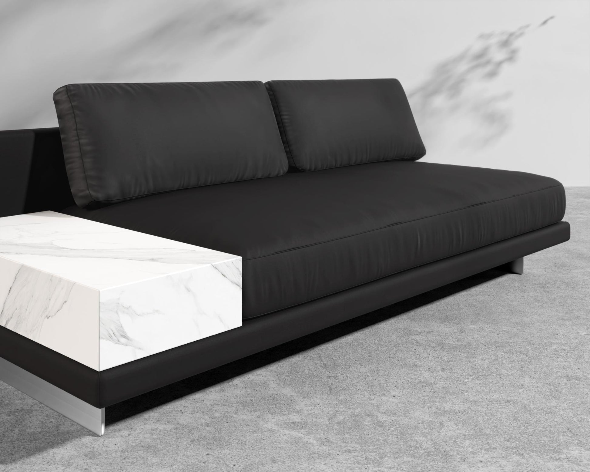 Dresden Outdoor Armless Sofa with Storage Table - Arcadia - Ceramic White Storage