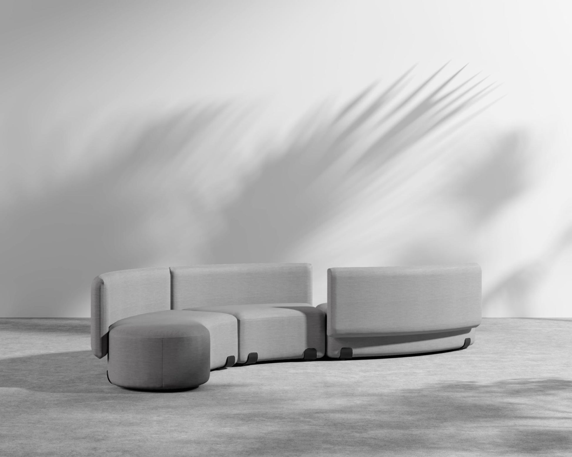 Tano Outdoor Curved S Shape Sectional - Encino - Black