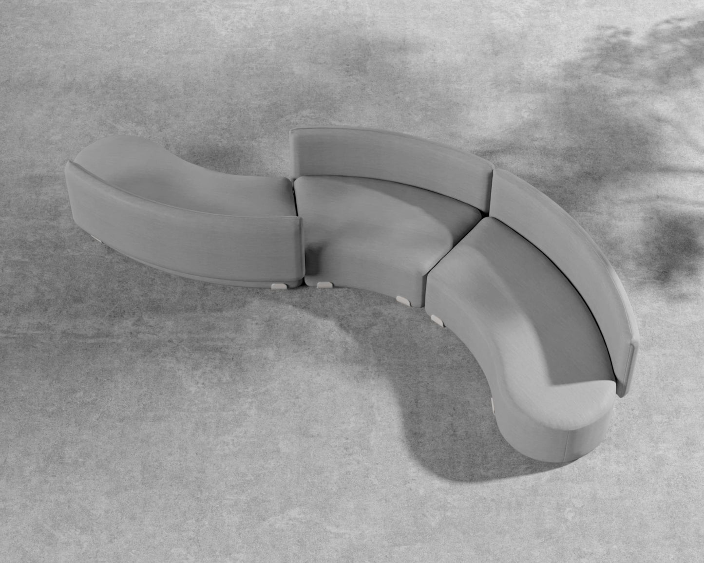 Tano Outdoor Curved S Shape Sectional - Encino - White