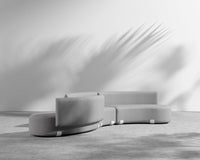 Tano Outdoor Curved S Shape Sectional - Encino - White