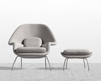 Womb Chair and Ottoman - Venice Suede - Chiffon