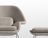 Womb Chair and Ottoman - Venice Suede - Latte