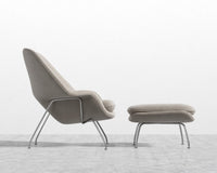 Womb Chair and Ottoman - Venice Suede - Latte