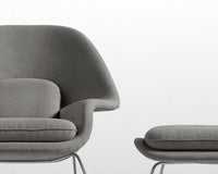 Womb Chair and Ottoman - Venice Suede - Strato