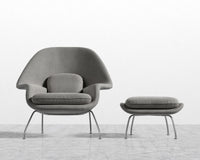 Womb Chair and Ottoman - Venice Suede - Strato