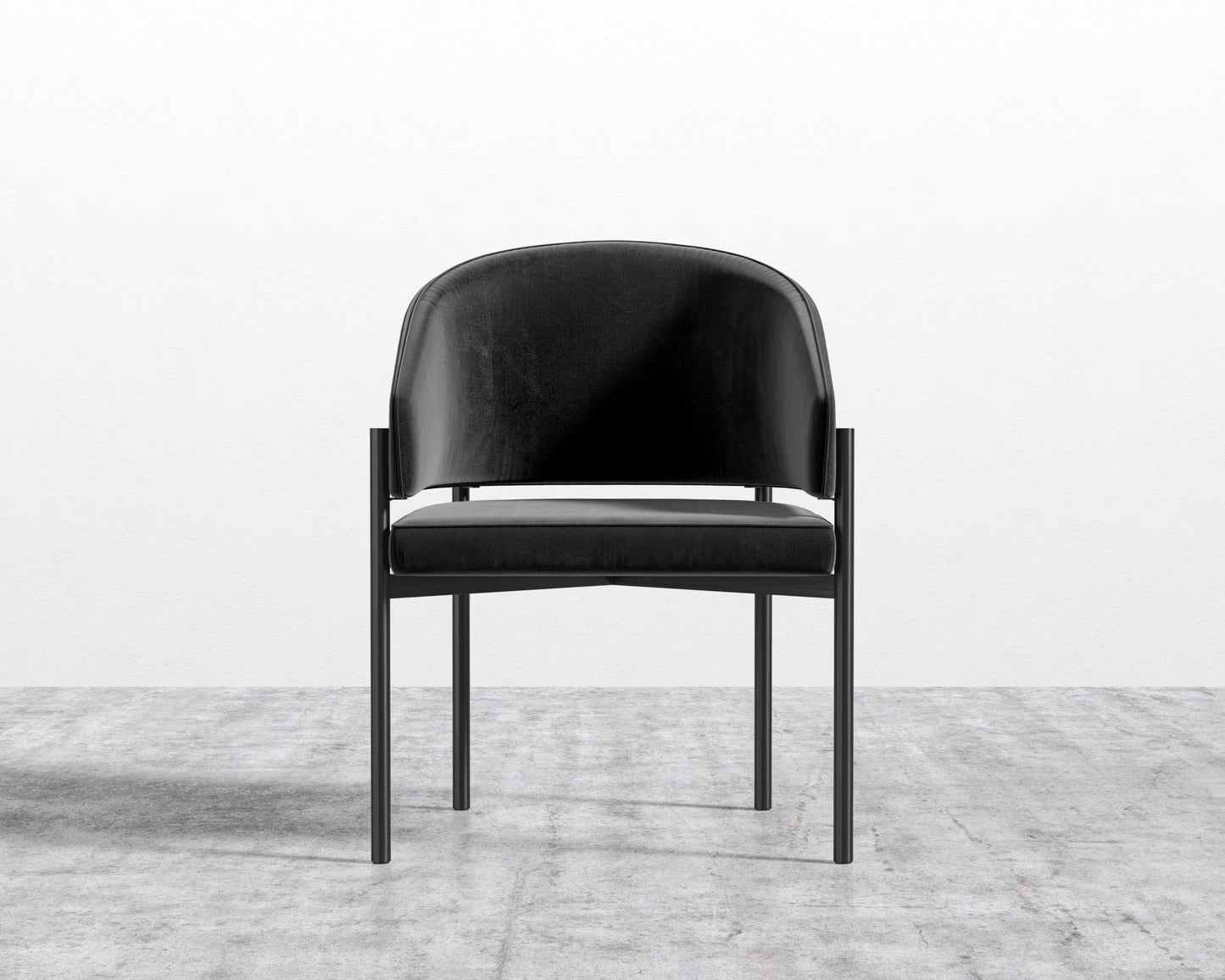 Solana Dining Chair - Plush Velvet - Black - Black