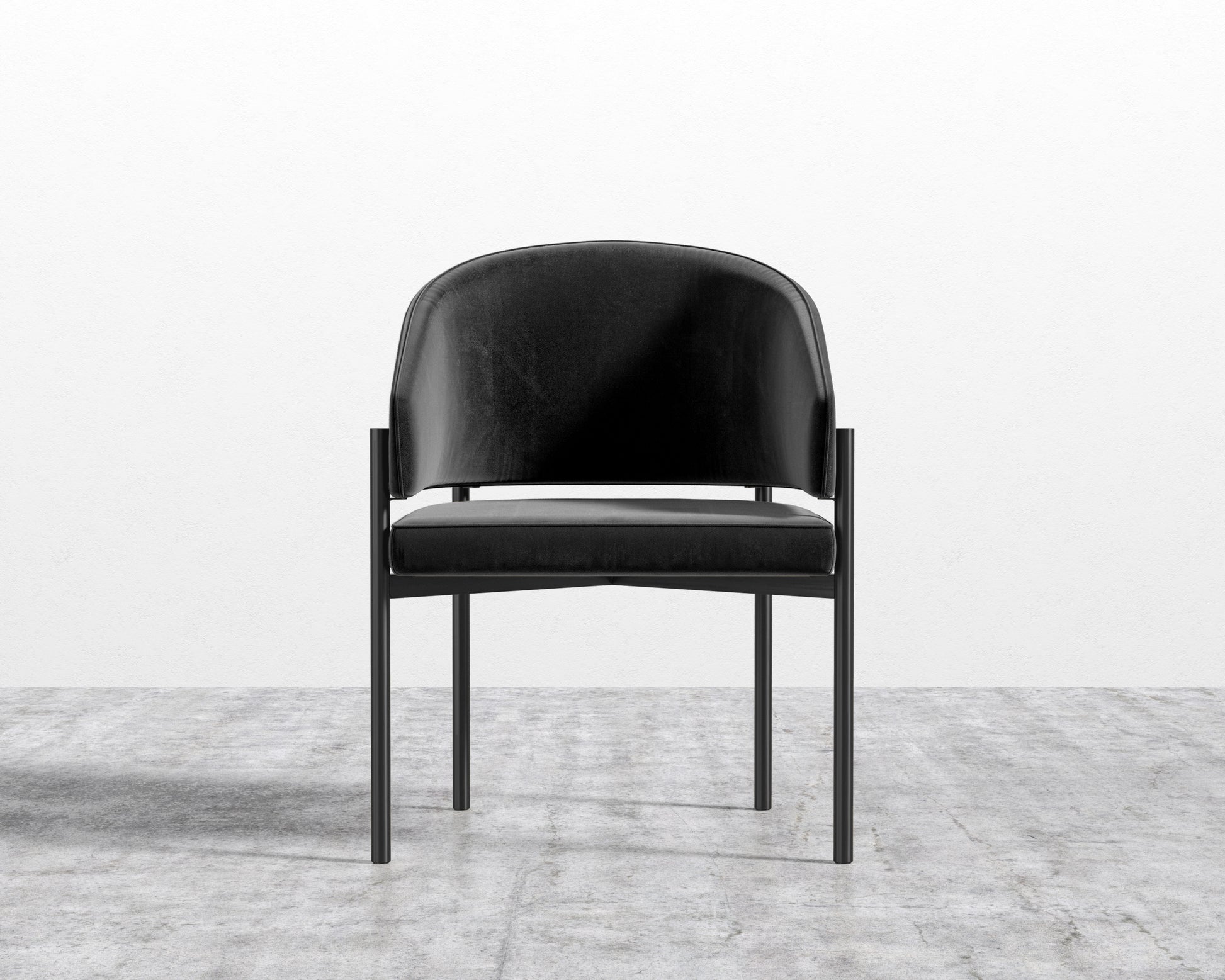 Solana Dining Chair - Plush Velvet - Black - Black
