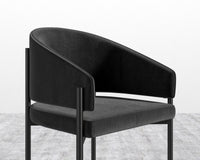 Solana Dining Chair - Plush Velvet - Black - Black