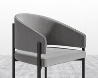Solana Dining Chair - Plush Velvet - Glacier Grey - Black