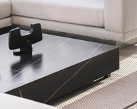 Outdoor Dresden Scene featuring Outdoor Liza Coffee Table in black ceramic