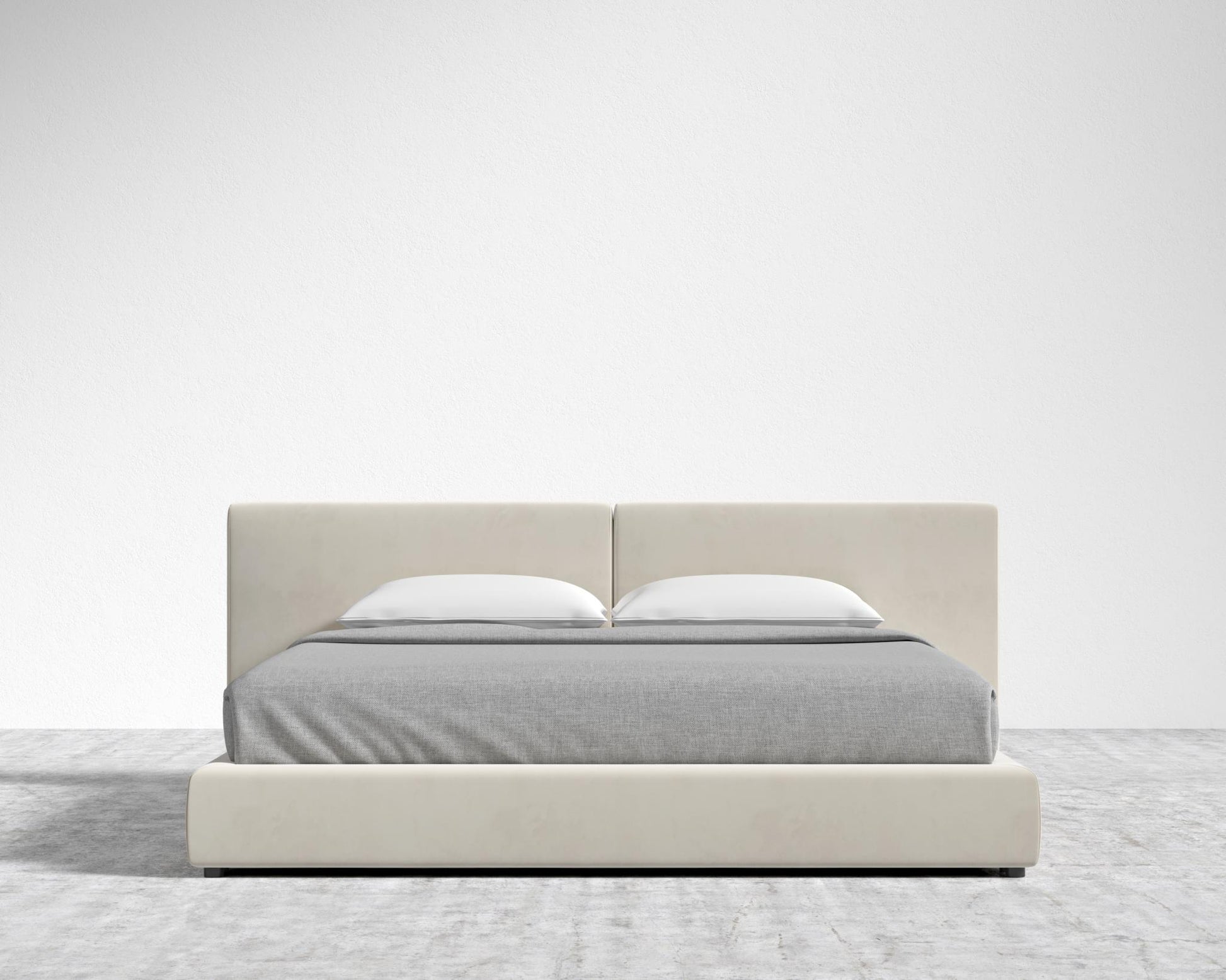 Kaye Bed - King - Plush Velvet - Cloud