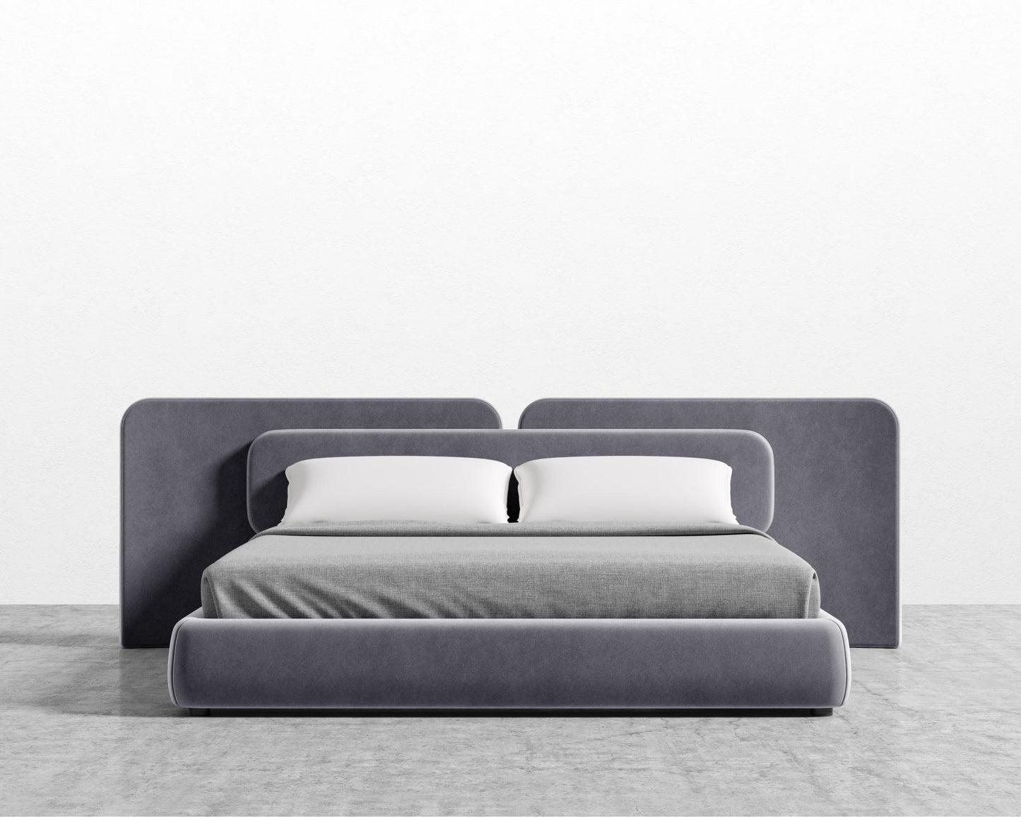 Angelo Bed - Vintage Velvet - Glacier Grey