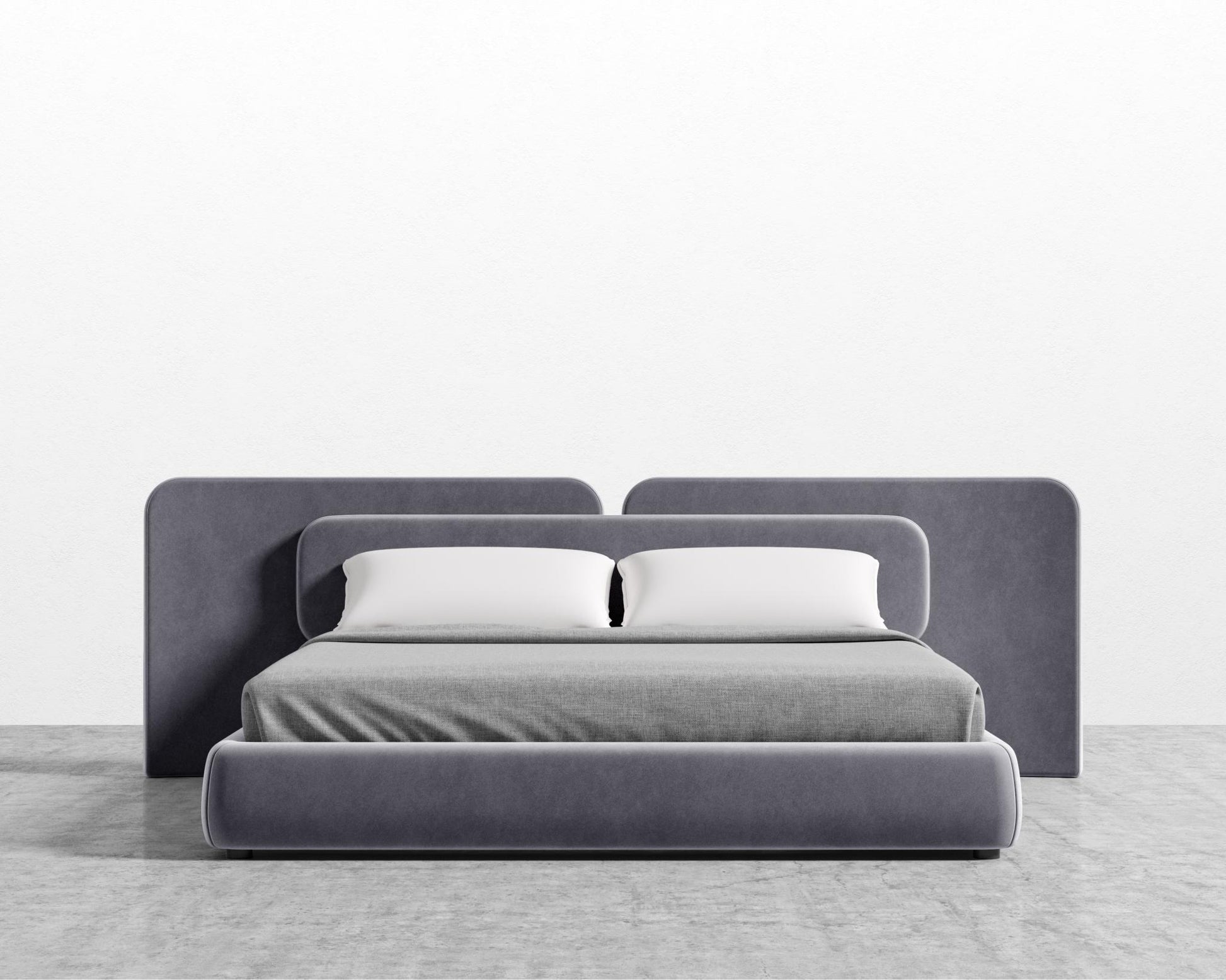 Angelo Bed - Vintage Velvet - Glacier Grey